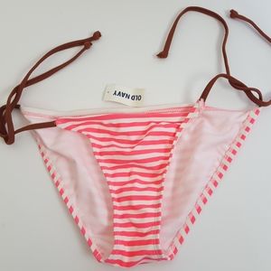 Old Navy Orange Striped String Bikini Bottom Sz XS